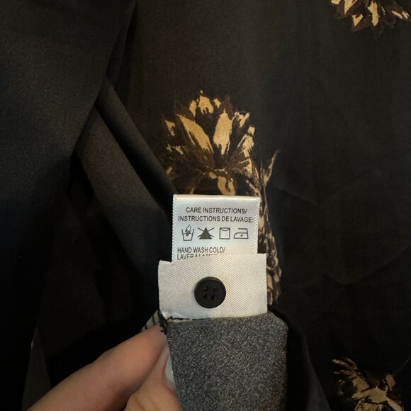 GENTLE FAWN Black with Floral Details Button Down Blouse - Picture 6 of 6